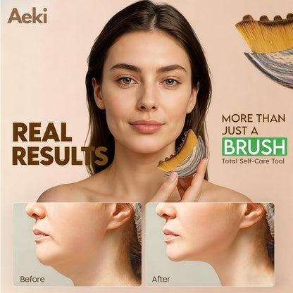 Aeki Lymphatic Contour Face Brush - Lymphatic Drainage Massager for Chin & Jawline Sculpting, Dry Facial Gentle Beauty Tool for All Skin Types