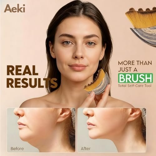 Aeki Lymphatic Contour Face Brush - Lymphatic Drainage Massager for Chin & Jawline Sculpting, Dry Facial Gentle Beauty Tool for All Skin Types - görsel 16