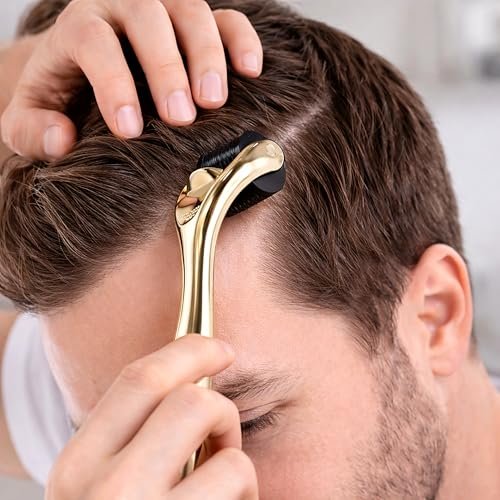 Elevate Derma Roller 0.25mm - 540 Titanium Microneedle Roller for Face, Skin, Hair & Beard - Gold - Includes Storage Case - görsel 7