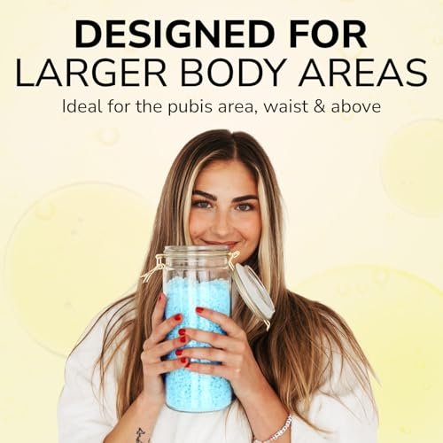 Dermwax Elite Naked Sparkle Blue Hard Wax Beads – Hypoallergenic & Fragrance-Free Gel Wax for Large Areas – Low Melt Point & Fast-Setting – 32 oz Avelisse