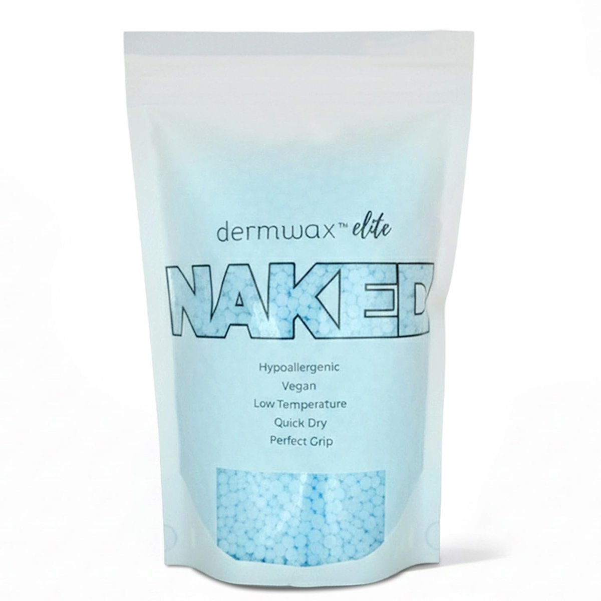 Dermwax Elite Naked Sparkle Blue Hard Wax Beads – Hypoallergenic & Fragrance-Free Gel Wax for Large Areas – Low Melt Point & Fast-Setting – 32 oz Avelisse
