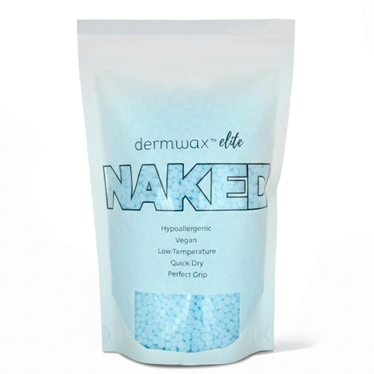 Dermwax Elite Naked Sparkle Blue Hard Wax Beads – Hypoallergenic & Fragrance-Free Gel Wax for Large Areas – Low Melt Point & Fast-Setting – 32 oz Avelisse