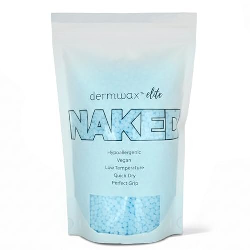 Dermwax Elite Naked Sparkle Blue Hard Wax Beads – Hypoallergenic & Fragrance-Free Gel Wax for Large Areas – Low Melt Point & Fast-Setting – 32 oz Avelisse