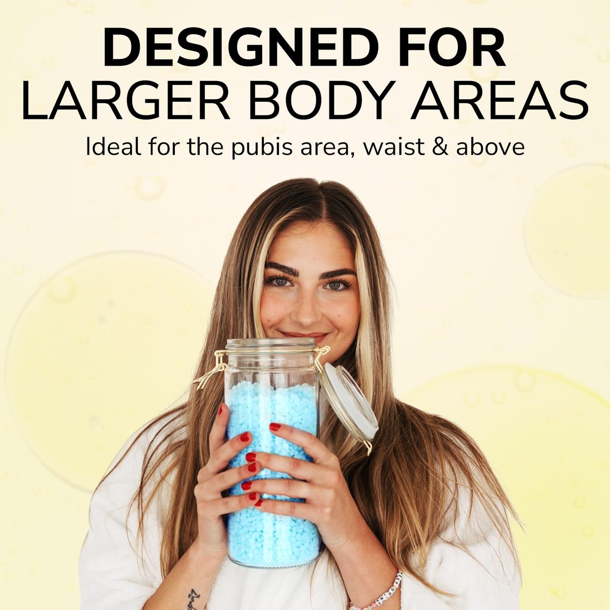 Dermwax Elite Naked Sparkle Blue Hard Wax Beads – Hypoallergenic & Fragrance-Free Gel Wax for Large Areas – Low Melt Point & Fast-Setting – 32 oz Avelisse