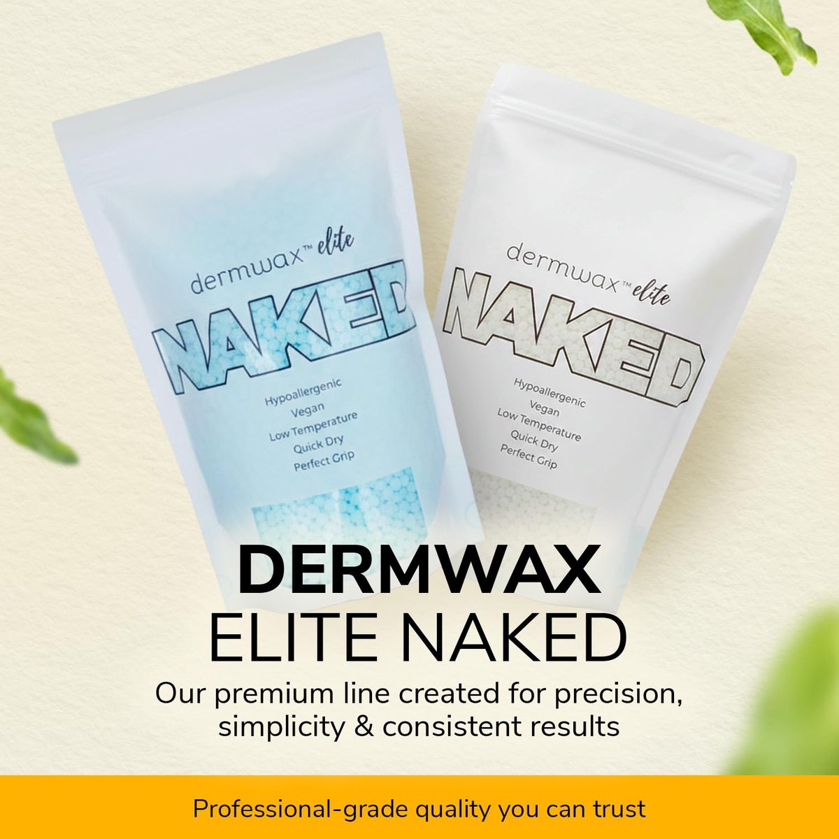 Dermwax Elite Naked Sparkle Blue Hard Wax Beads – Hypoallergenic & Fragrance-Free Gel Wax for Large Areas – Low Melt Point & Fast-Setting – 32 oz Avelisse