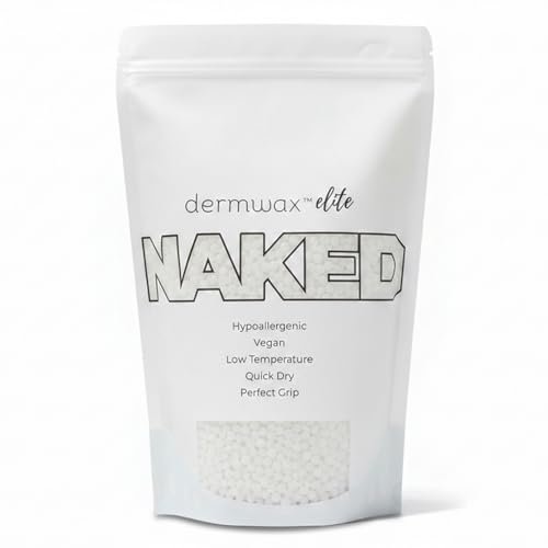Dermwax Elite Naked Clear Hard Wax Beads – Transparent Gel Formula for Detailed Waxing, Hypoallergenic & Fragrance-Free, Low Temp Melt, Quick Set, 32 oz Avelisse