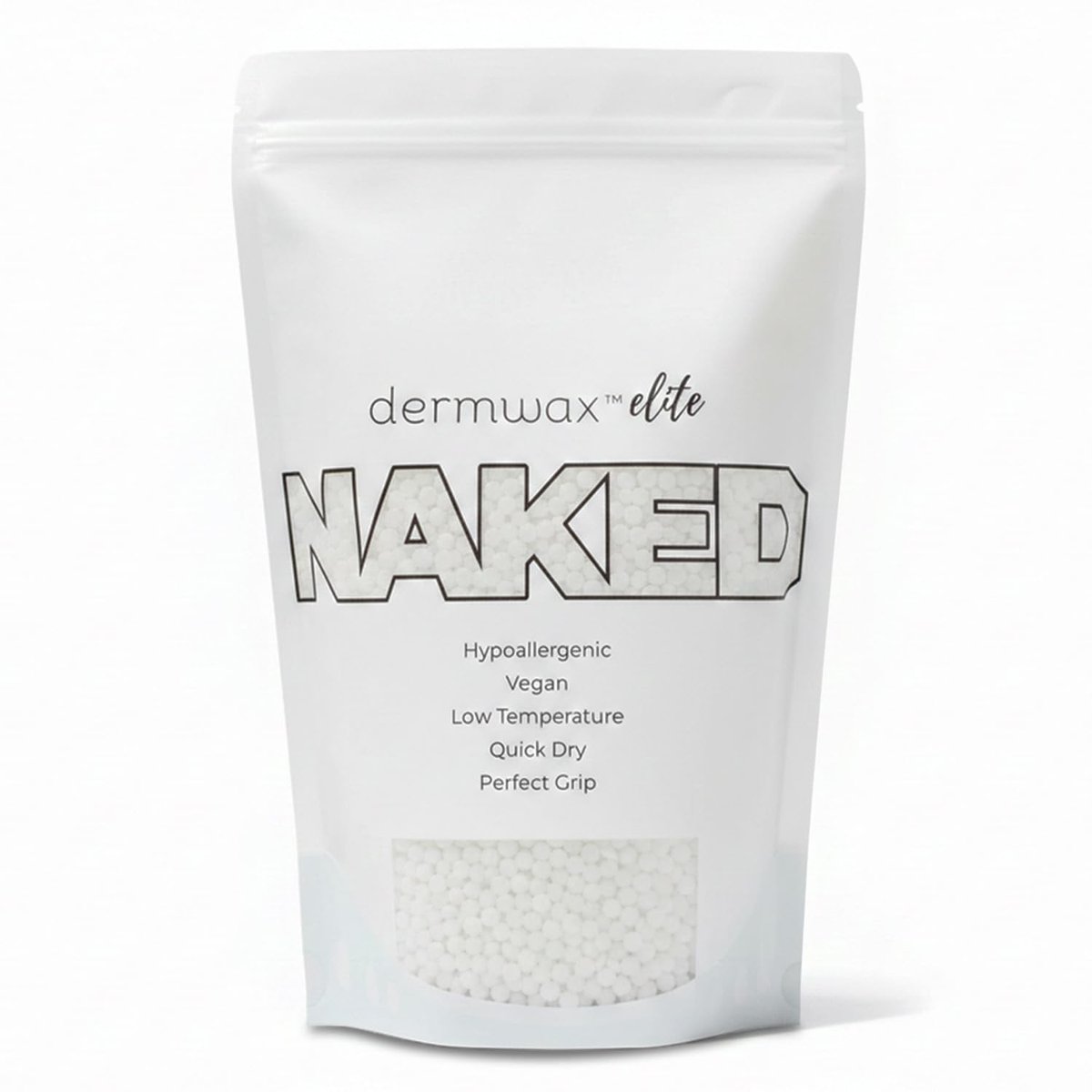 Dermwax Elite Naked Clear Hard Wax Beads – Transparent Gel Formula for Detailed Waxing, Hypoallergenic & Fragrance-Free, Low Temp Melt, Quick Set, 32 oz Avelisse