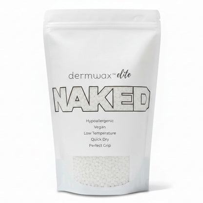 Dermwax Elite Naked Clear Hard Wax Beads – Transparent Gel Formula for Detailed Waxing, Hypoallergenic & Fragrance-Free, Low Temp Melt, Quick Set, 32 oz Avelisse