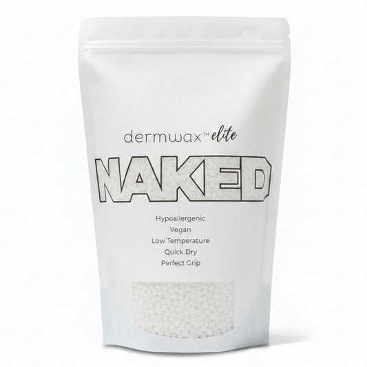 Dermwax Elite Naked Clear Hard Wax Beads – Transparent Gel Formula for Detailed Waxing, Hypoallergenic & Fragrance-Free, Low Temp Melt, Quick Set, 32 oz Avelisse
