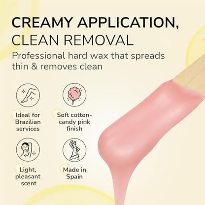 Dermwax Pink Chiffon Hard Wax Beads – Creamy Professional Hard Wax for Brazilian & Body Hair Removal, Quick Drying & Pliable, 32 oz Avelisse