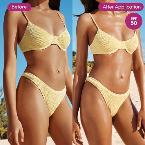 Coco & Eve Body Highlighter SPF 50 – Shimmer Sunscreen, Broad Spectrum Sun Protection, Lightweight Serum-Like Lotion with Pearlescent Minerals & Vitamin E for Hydrated & Glowing Skin, 5.07 Fl Oz Avelisse