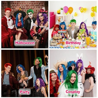 4 Colors Temporary Hair Color Spray - Washable, Quick-Drying, Non-Sticky Hair Wax for Parties, Halloween, Cosplay, Christmas - Red, Blue, Purple, Green Avelisse