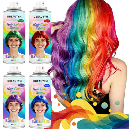 4 Colors Temporary Hair Color Spray - Washable, Quick-Drying, Non-Sticky Hair Wax for Parties, Halloween, Cosplay, Christmas - Red, Blue, Purple, Green Avelisse