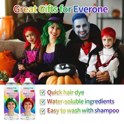 4 Colors Temporary Hair Color Spray - Washable, Quick-Drying, Non-Sticky Hair Wax for Parties, Halloween, Cosplay, Christmas - Red, Blue, Purple, Green Avelisse