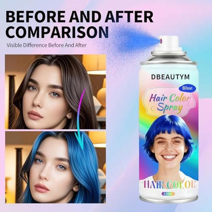 4 Colors Temporary Hair Color Spray - Washable, Quick-Drying, Non-Sticky Hair Wax for Parties, Halloween, Cosplay, Christmas - Red, Blue, Purple, Green Avelisse