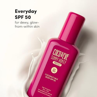 Coco & Eve Coconut Milk Body Sunscreen SPF 50 – Broad Spectrum UVA/UVB Sun Protection, Hydrating Daily Water-Based Lotion, Lightweight, Non-Greasy, Dermatologically Tested, 6.76 Fl Oz Avelisse