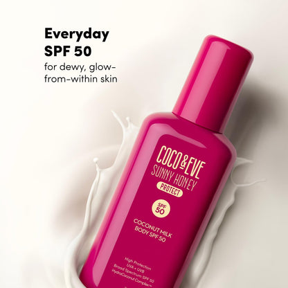Coco & Eve Coconut Milk Body Sunscreen SPF 50 – Broad Spectrum UVA/UVB Sun Protection, Hydrating Daily Water-Based Lotion, Lightweight, Non-Greasy, Dermatologically Tested, 6.76 Fl Oz Avelisse