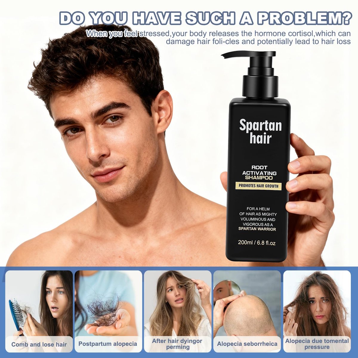 Root Activator Shampoo for Men & Women - Strengthening & Smoothing System for Thinning and Gray Hair - Adds Volume & Nourishes Strands (6.8 Fl Oz) - görsel 7