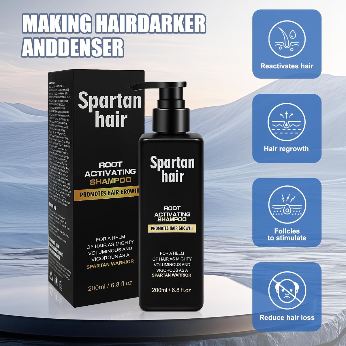 Root Activator Shampoo for Men & Women - Strengthening & Smoothing System for Thinning and Gray Hair - Adds Volume & Nourishes Strands (6.8 Fl Oz) - görsel 3