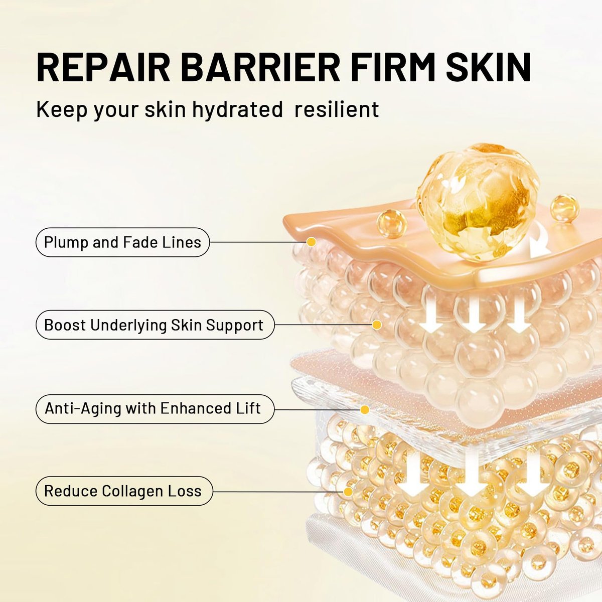 Silk Peptide Intensive Lifting Ampoule - Deep Collagen Multi Peptide Serum Korean Anti Aging Serum with PDRN for Face Tightening, Lifting, Smoothing, Hydrating Avelisse