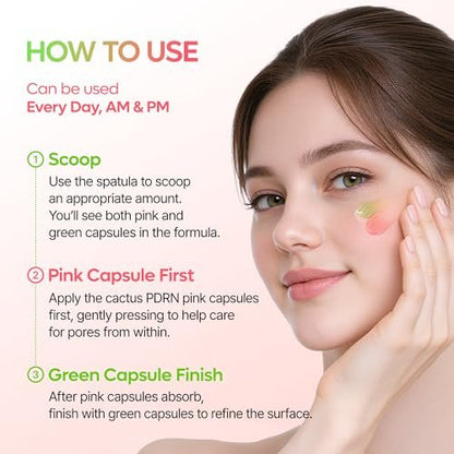 Dr.Melaxin Cactox Pore Dual Capsule Cream – Pore Minimizing & Hydrating Face Cream with Cactus Extract, PDRN & Vegan Collagen Avelisse