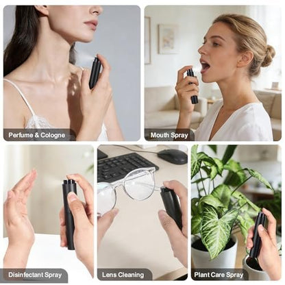 Sonfon 10ml Refillable Travel Perfume Spray Bottle - Portable Cologne Atomizer with 3 Transfer Tools, Leak-Proof - Travel Essentials for Men & Women, Matte Black