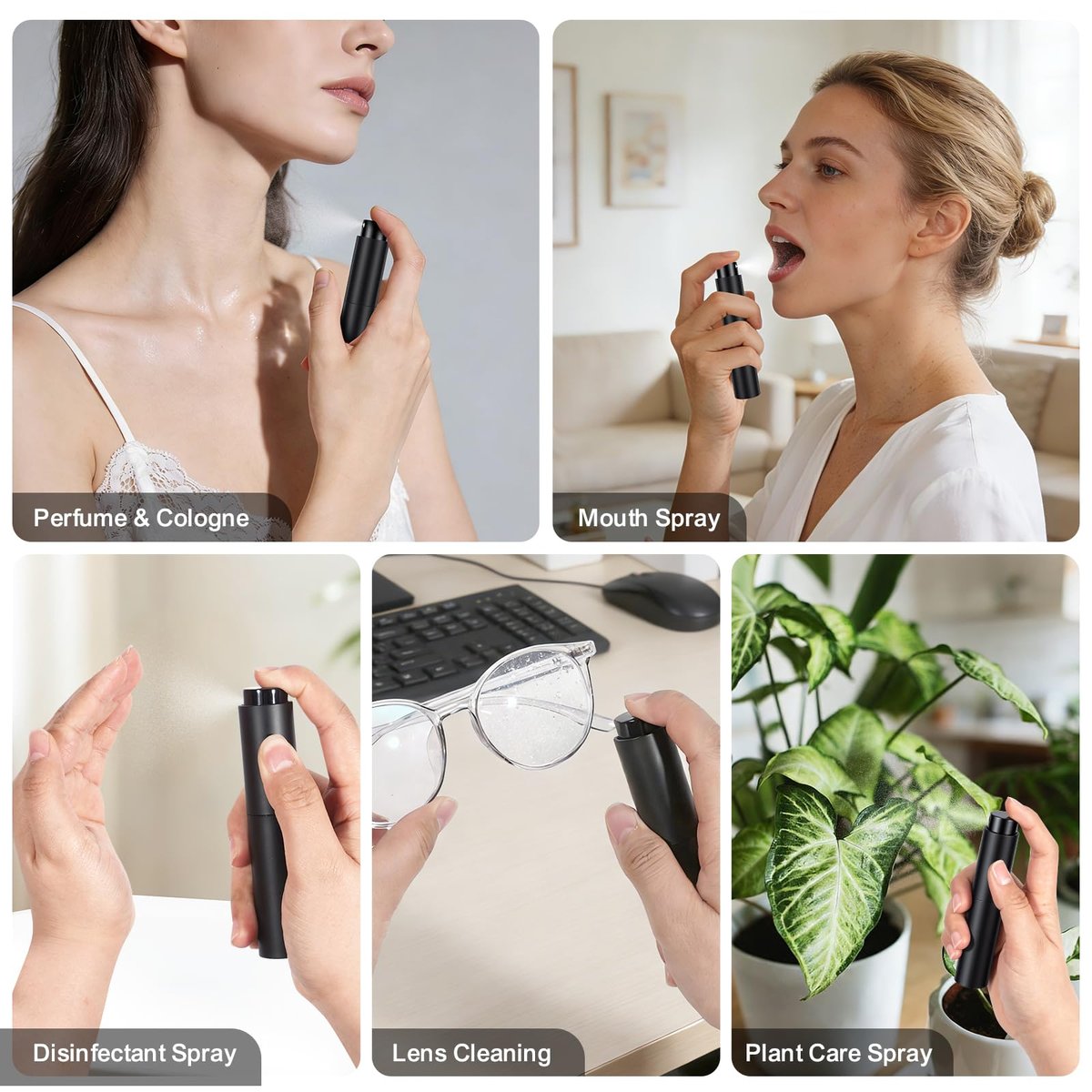 Sonfon 10ml Refillable Travel Perfume Spray Bottle - Portable Cologne Atomizer with 3 Transfer Tools, Leak-Proof - Travel Essentials for Men & Women, Matte Black - görsel 7