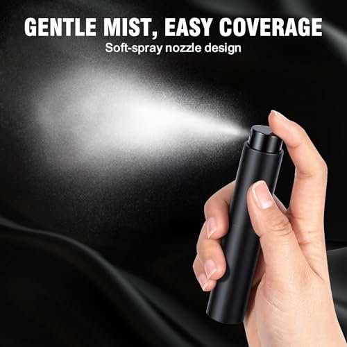 Sonfon 10ml Refillable Travel Perfume Spray Bottle - Portable Cologne Atomizer with 3 Transfer Tools, Leak-Proof - Travel Essentials for Men & Women, Matte Black - görsel 6