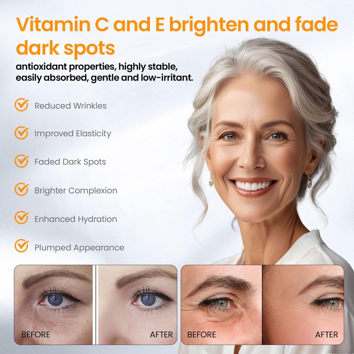 Vitamin C Serum with Hyaluronic Acid, Vitamin E, Tri-Peptide & B5 - Dark Spot Remover, Anti-Aging, Firming, Brightening & Lifting for Mature Skin, 1 fl oz Avelisse
