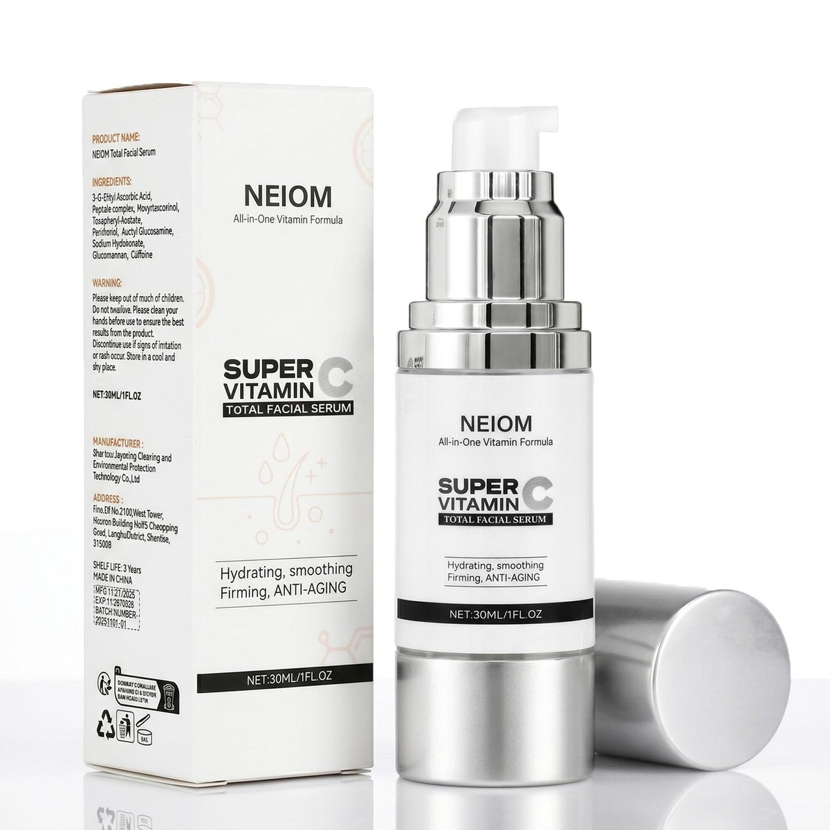Vitamin C Serum with Hyaluronic Acid, Vitamin E, Tri-Peptide & B5 - Dark Spot Remover, Anti-Aging, Firming, Brightening & Lifting for Mature Skin, 1 fl oz Avelisse