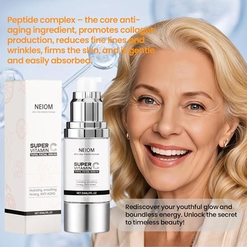 Vitamin C Serum with Hyaluronic Acid, Vitamin E, Tri-Peptide & B5 - Dark Spot Remover, Anti-Aging, Firming, Brightening & Lifting for Mature Skin, 1 fl oz Avelisse
