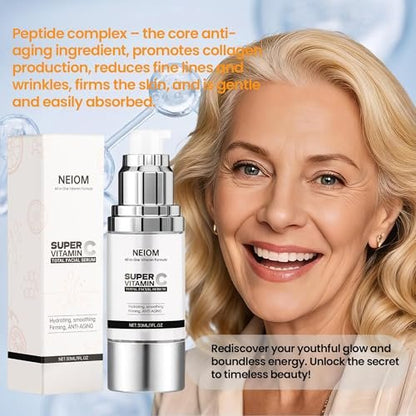 Vitamin C Serum with Hyaluronic Acid, Vitamin E, Tri-Peptide & B5 - Dark Spot Remover, Anti-Aging, Firming, Brightening & Lifting for Mature Skin, 1 fl oz Avelisse