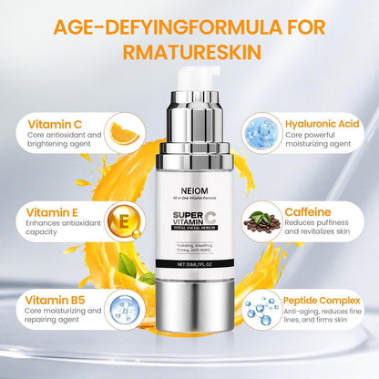 Vitamin C Serum with Hyaluronic Acid, Vitamin E, Tri-Peptide & B5 - Dark Spot Remover, Anti-Aging, Firming, Brightening & Lifting for Mature Skin, 1 fl oz Avelisse