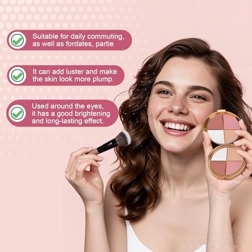 Pureasy Travel Makeup Palette All-in-One: Customizable Quad with Highlighter, Blush & Neutral Eye Shades - görsel 12