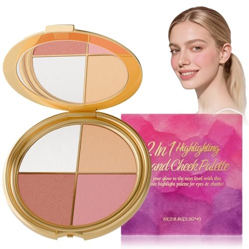 Pureasy Travel Makeup Palette All-in-One: Customizable Quad with Highlighter, Blush & Neutral Eye Shades - görsel 2