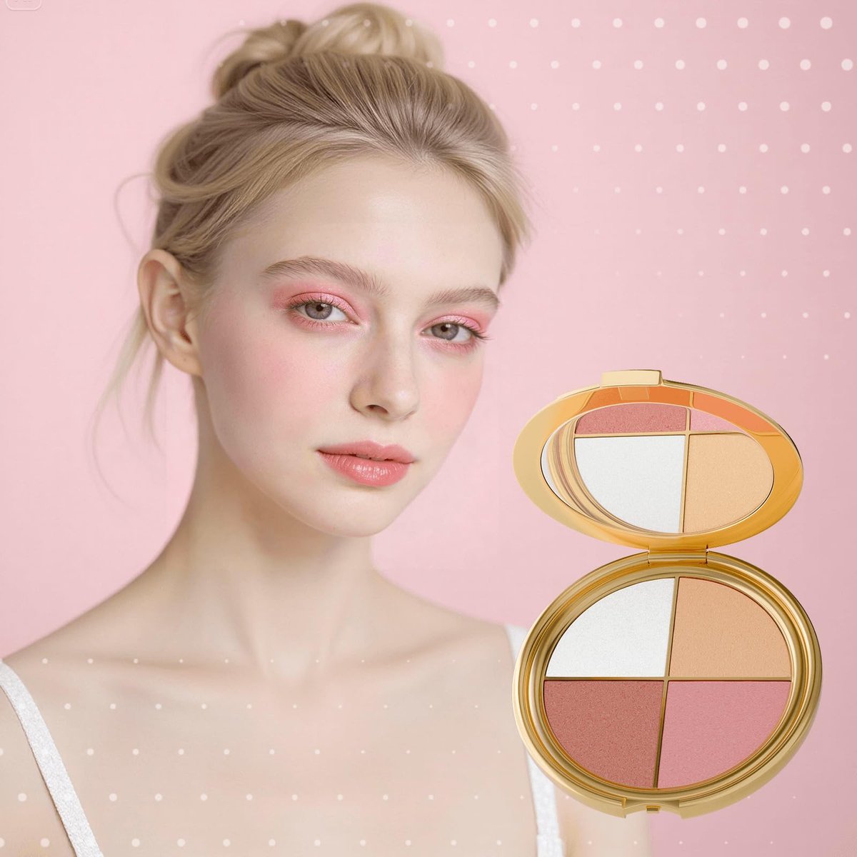 Pureasy Travel Makeup Palette All-in-One: Customizable Quad with Highlighter, Blush & Neutral Eye Shades - görsel 3