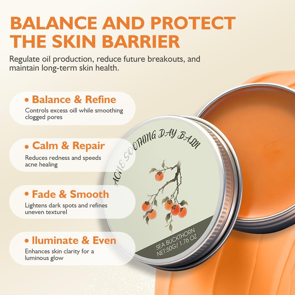 elesysy Organics Acne Killer Day Balm 2.0 – Natural Botanical Acne Treatment for Face, Body & Back | Reduces Pimples, Blackheads & Redness | Balancing, Hydrating & Non-Comedogenic Avelisse