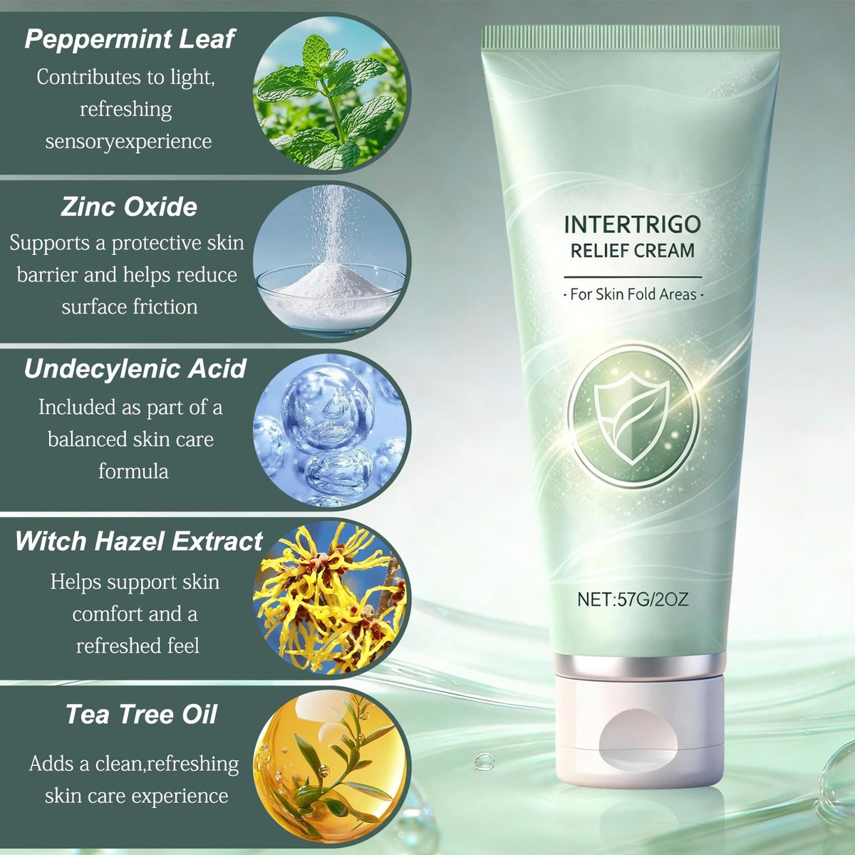 Intertrigo Cream for Skin Fold Care & Chafing Relief – Soothes Irritated Skin, Supports Moisture Management (2-Pack) Avelisse