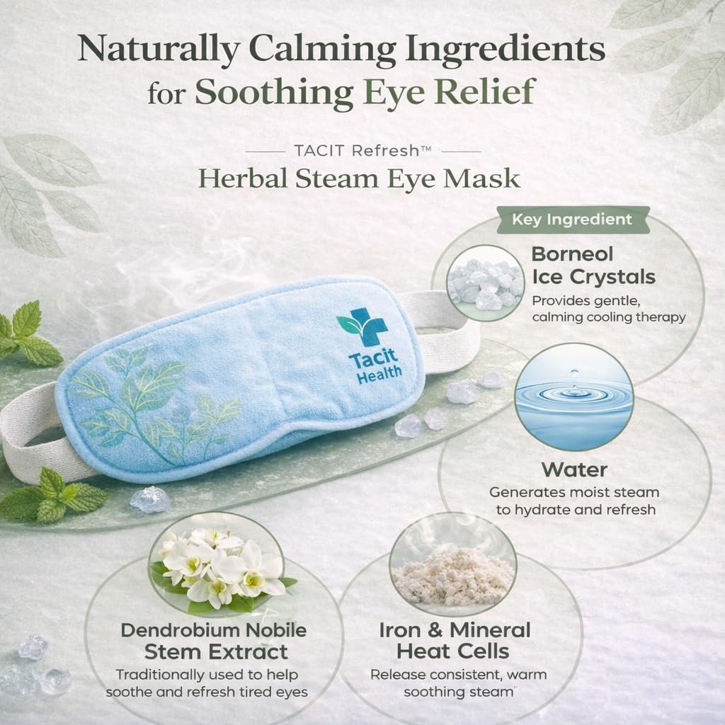 Tacit Refresh Herbal Steam Eye Mask – Heated Eye Mask for Dry Eyes & Eye Fatigue Relief, Warm Compress for Relaxation, Natural Botanical Aroma, 10 Count - görsel 6