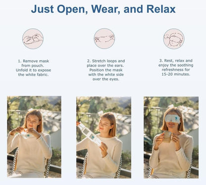 Tacit Refresh Herbal Steam Eye Mask – Heated Eye Mask for Dry Eyes & Eye Fatigue Relief, Warm Compress for Relaxation, Natural Botanical Aroma, 10 Count