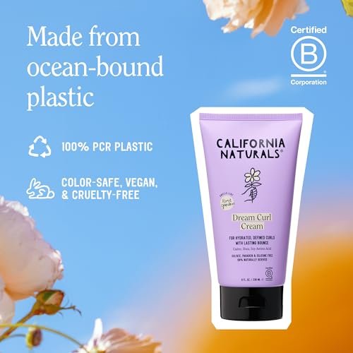 California Naturals Dream Curl Defining Cream for Wavy, Curly & Coily Hair - Anti-Frizz Curl Cream with Shea Butter & Castor Oil - Sulfate & Paraben Free, Natural, Vegan - Rose Garden, 8 oz - görsel 13