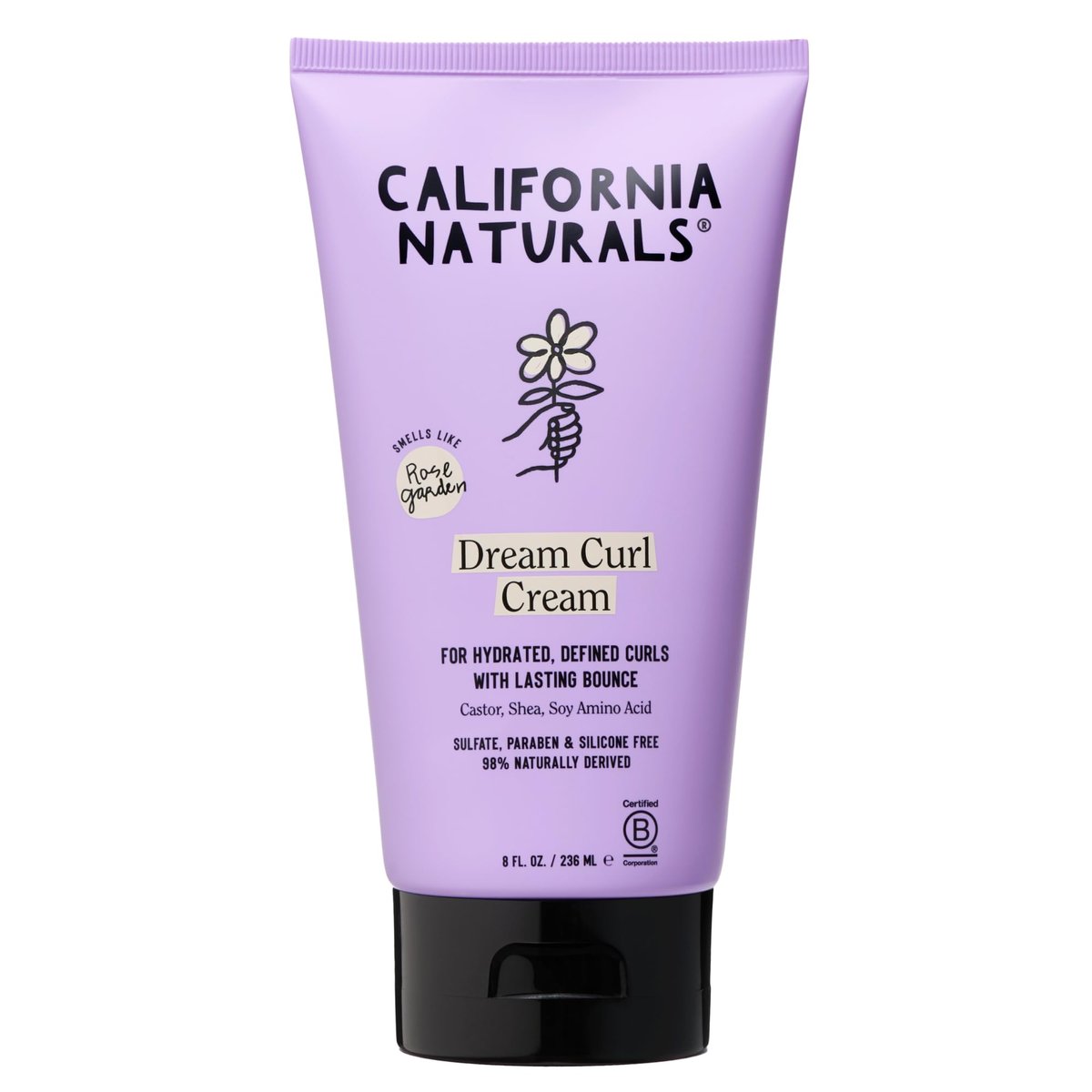 California Naturals Dream Curl Defining Cream for Wavy, Curly & Coily Hair - Anti-Frizz Curl Cream with Shea Butter & Castor Oil - Sulfate & Paraben Free, Natural, Vegan - Rose Garden, 8 oz - görsel 2