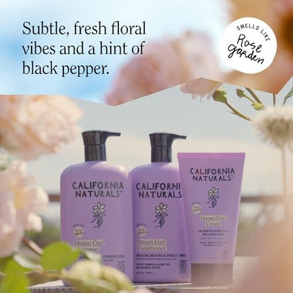 California Naturals Dream Curl Defining Cream for Wavy, Curly & Coily Hair - Anti-Frizz Curl Cream with Shea Butter & Castor Oil - Sulfate & Paraben Free, Natural, Vegan - Rose Garden, 8 oz