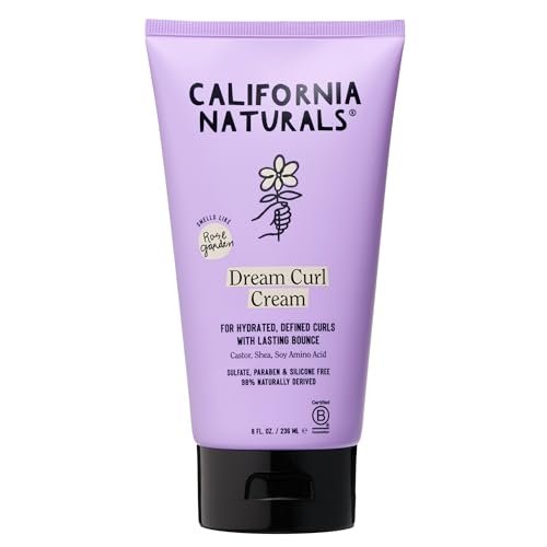 California Naturals Dream Curl Defining Cream for Wavy, Curly & Coily Hair - Anti-Frizz Curl Cream with Shea Butter & Castor Oil - Sulfate & Paraben Free, Natural, Vegan - Rose Garden, 8 oz - görsel 1