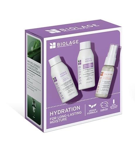 Biolage Hydra Source Travel Size Trio Kit - Mini Shampoo, Conditioning Balm & All-In-One Spray for Dry Hair - görsel 2