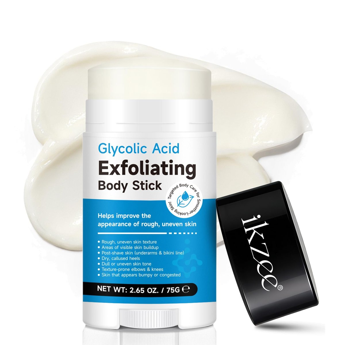 TEEROVA Exfoliating Body Stick with Glycolic Acid - Solid Non-Stick Formula for Smooth, Soft, Nourished Skin - görsel 1