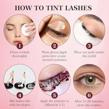 2-in-1 Eyelash & Eyebrow Color Kit - Professional Lash & Brow Tint for Long-Lasting Color Up to 6 Weeks, Natural & Safe DIY at Home (Black & Brown) Avelisse