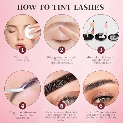 2-in-1 Eyelash & Eyebrow Color Kit - Professional Lash & Brow Tint for Long-Lasting Color Up to 6 Weeks, Natural & Safe DIY at Home (Black & Brown) Avelisse