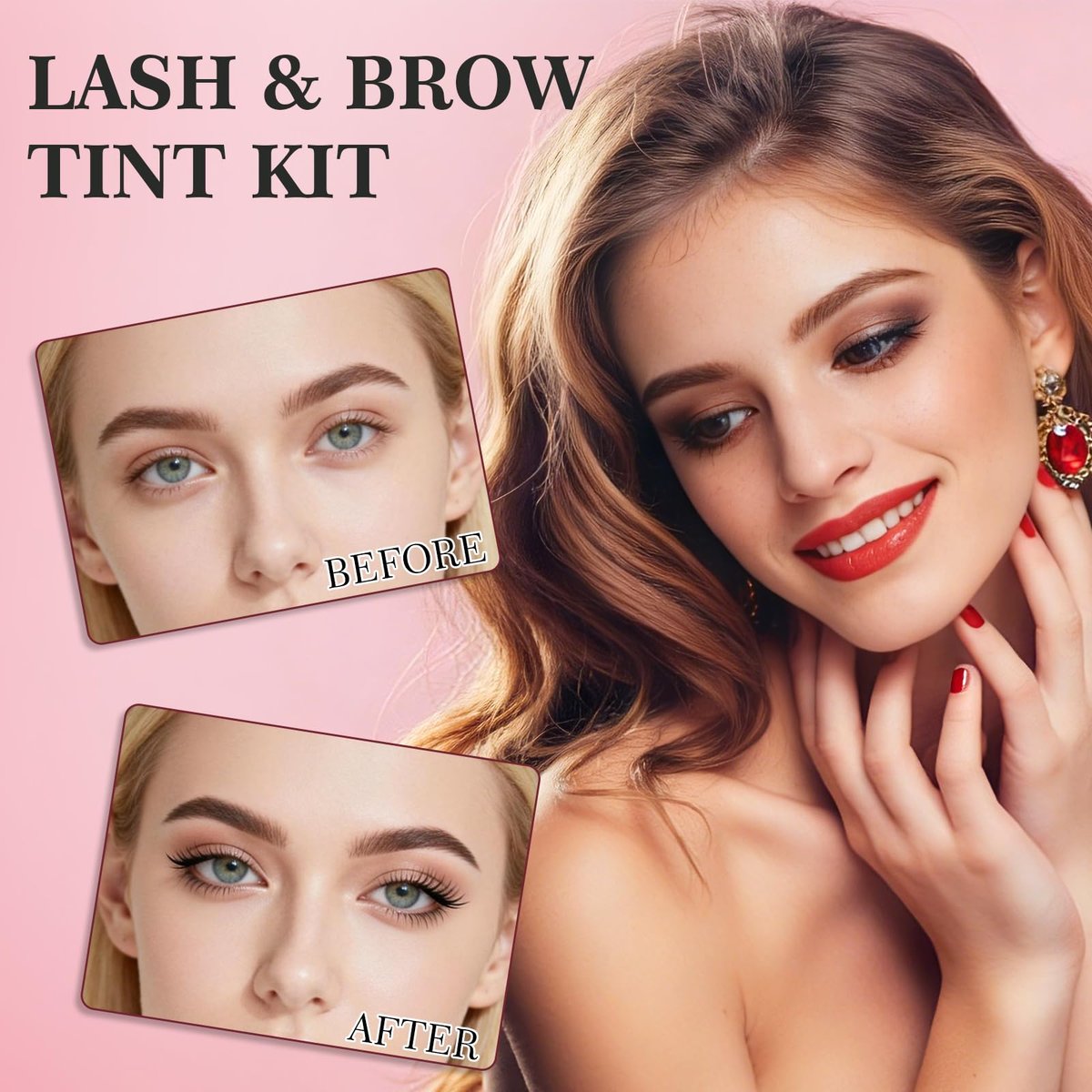 2-in-1 Eyelash & Eyebrow Color Kit - Professional Lash & Brow Tint for Long-Lasting Color Up to 6 Weeks, Natural & Safe DIY at Home (Black & Brown) Avelisse