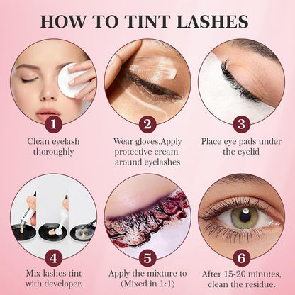 2-in-1 Eyelash & Eyebrow Color Kit - Professional Lash & Brow Tint for Long-Lasting Color Up to 6 Weeks, Natural & Safe DIY at Home (Black & Brown) Avelisse